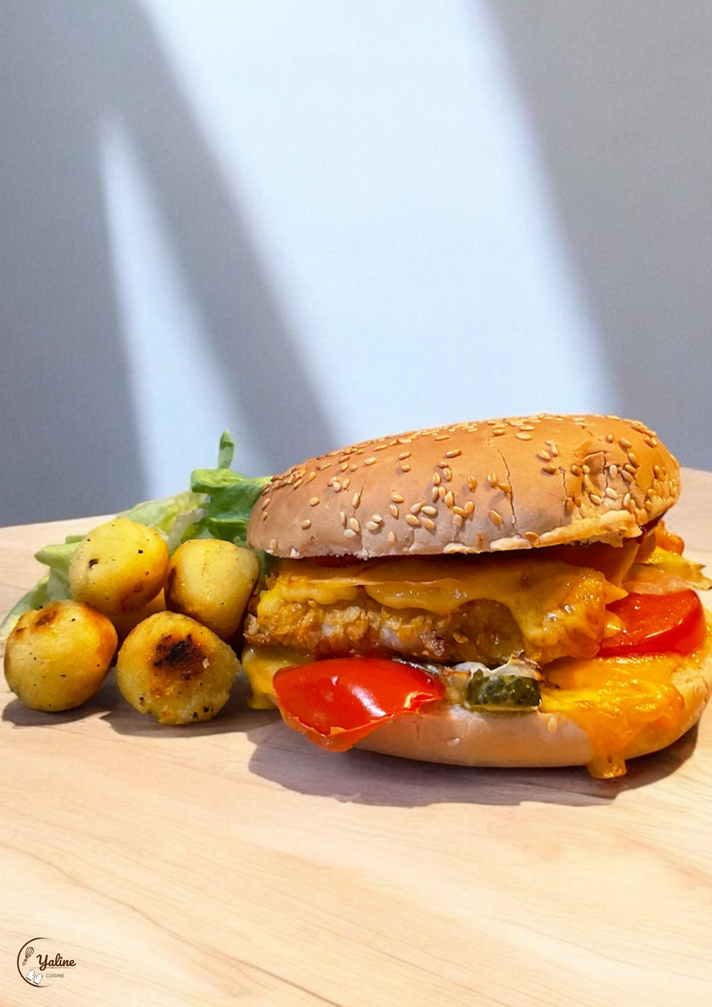 Burger de poulet cripsy
