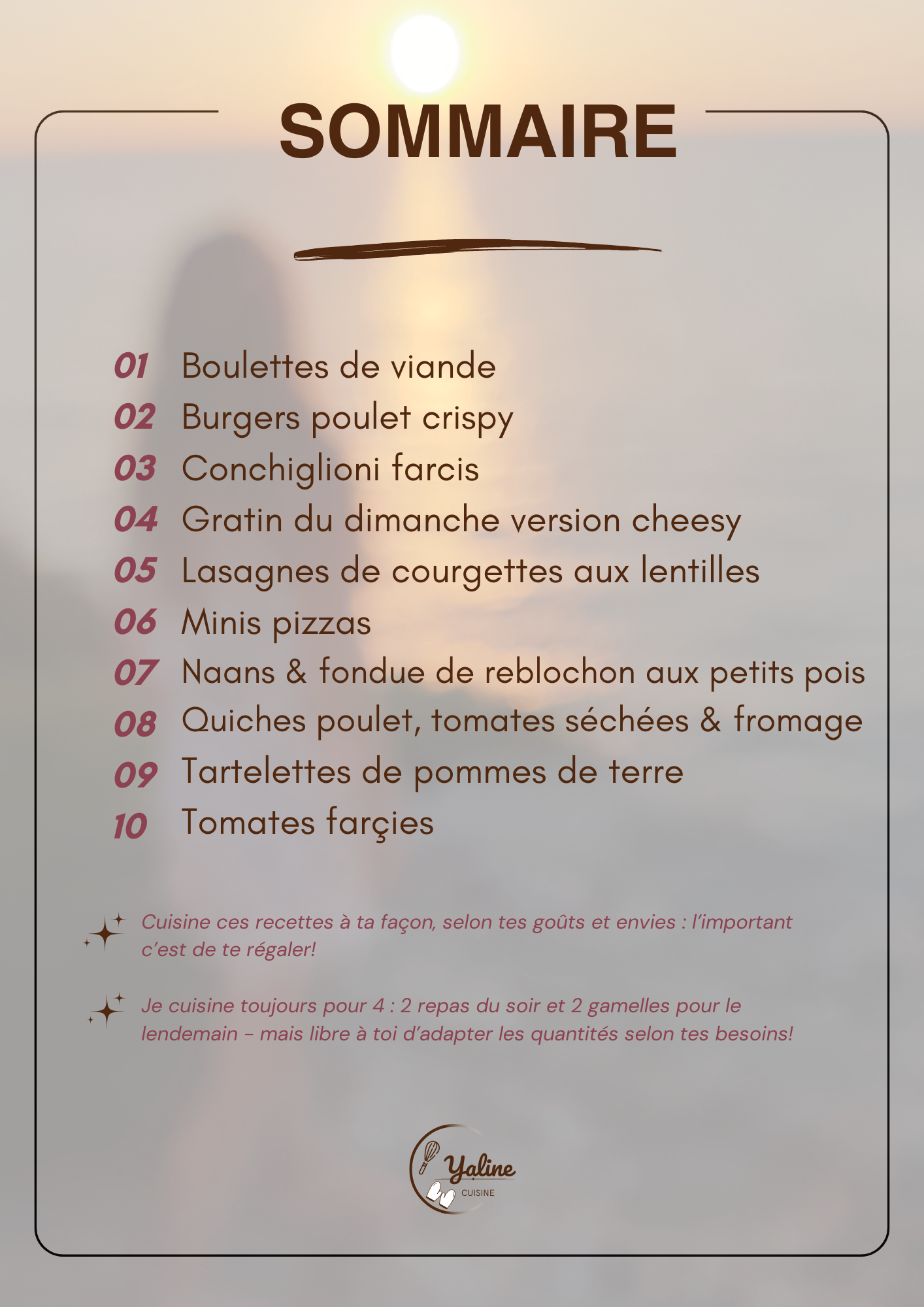 Sommaire 10 recettes pour les dimanches déprimants