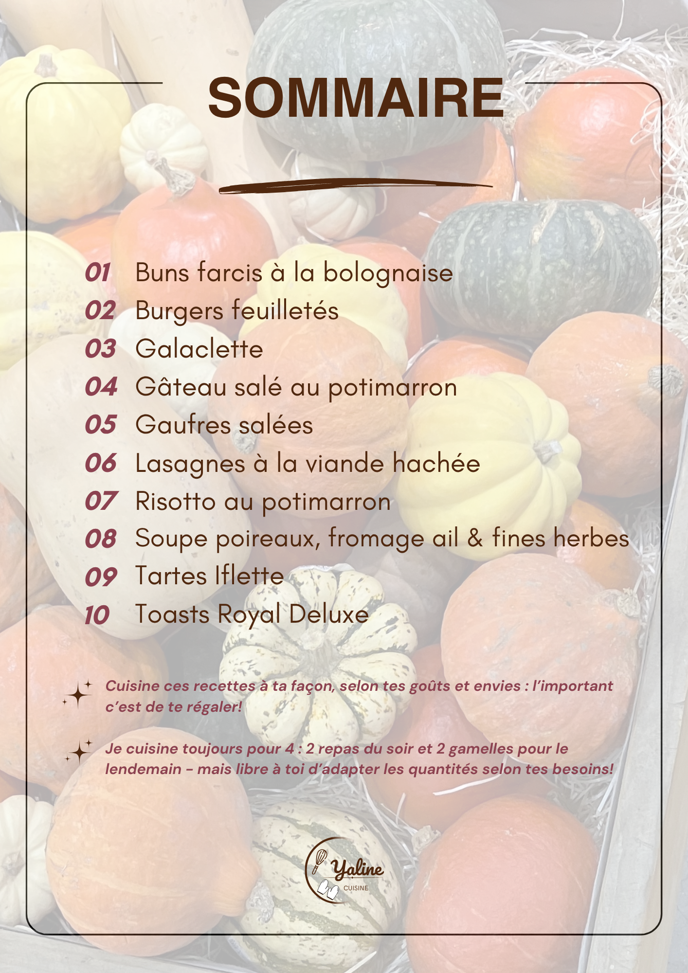 Sommaire 10 recettes pour dimanches déprimants